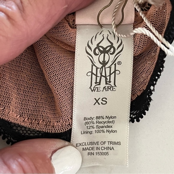 NWT We Are HAH Top 2 Bottom Black Lace Convertible Cami XS - Picture 8 of 13